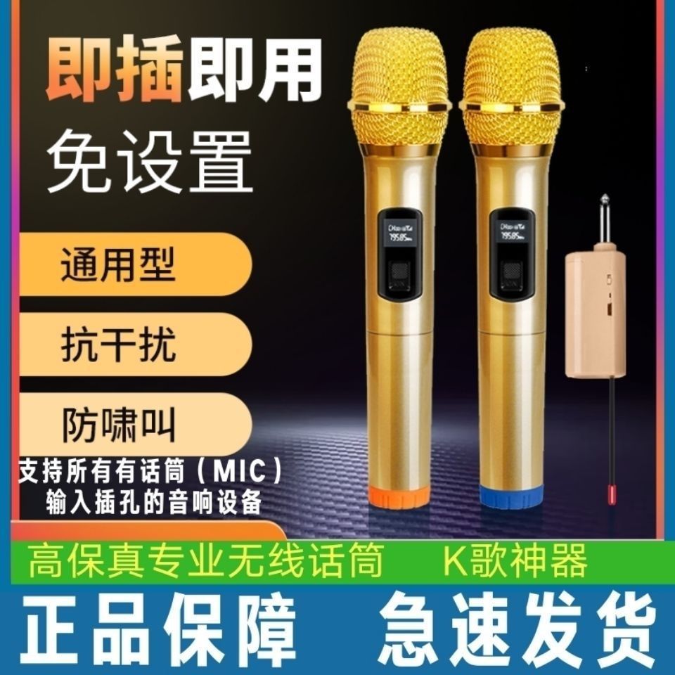 Universal Wireless Microphone for Home Use, One-To-Two U-Band Ktv Singing, New Audio Universal Direct from Manufacturer