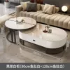 Black rack and white cabinet丨Snow Peak White + Snow Peak White - 120+80cm coffee table combination [upgraded glass crystal]