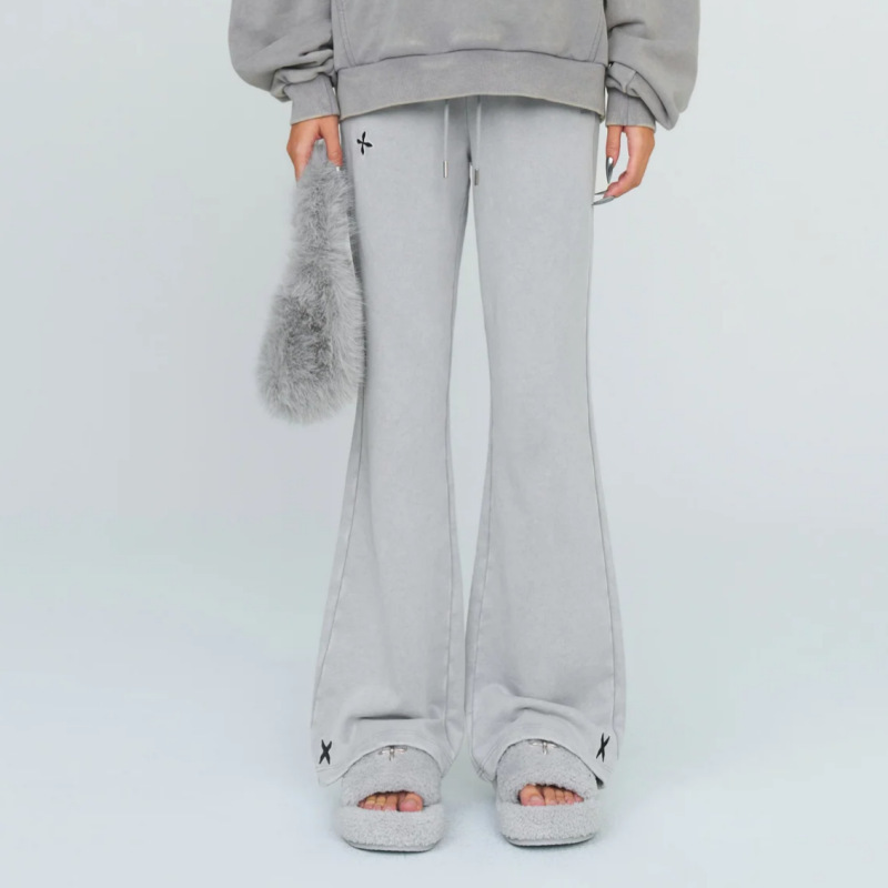 Smfk Future Classic Flared Sweatpants Comfortable Pure Cotton Slimming Long Pants 24 Winter New Style