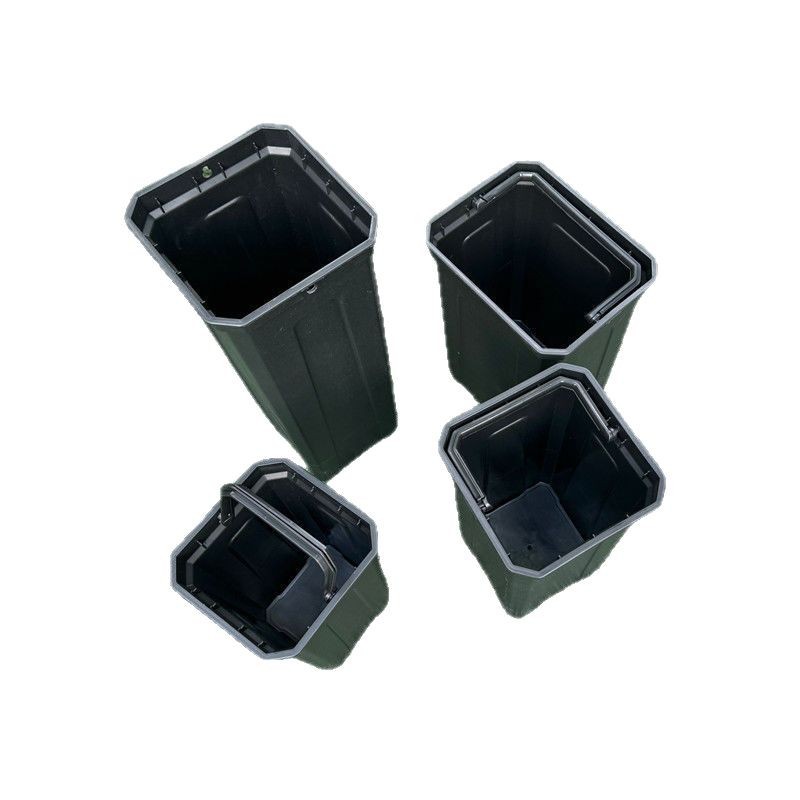 Cubo de ceniza interior negro de oficina sin cubierta de cocina de hotel de basura comercial de gran capacidad de plástico cuadrado engrosado