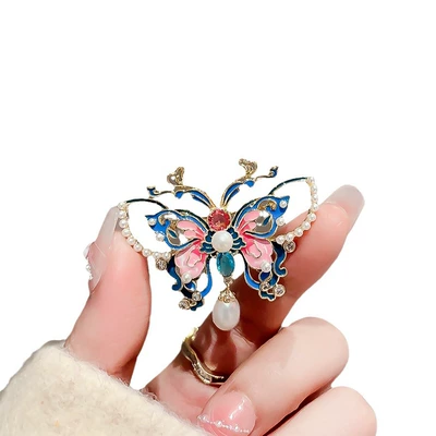 Enamel Painted Butterfly Brooch: Yaxa sancaqları