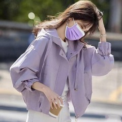 通勤短款连帽外套女2025年新款春秋款小个子宽松时尚休闲夹克上衣