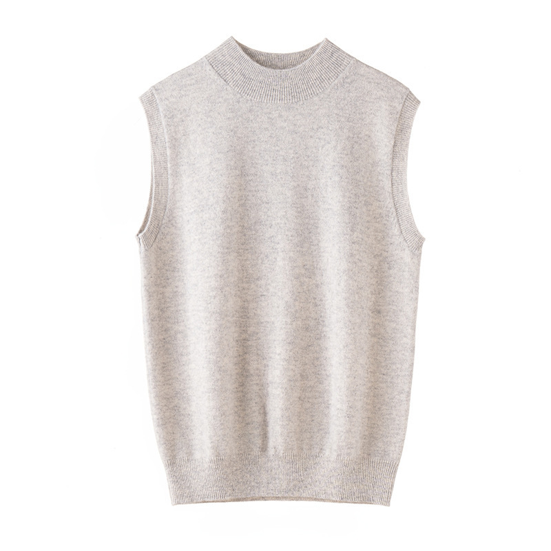 2025 Autumn and Winter New Women's Cashmere Sweater 100% Pure Cashmere Half Turtleneck Thin Solid Color Knitted Pullover Vest 2025 Autumn and Winter New Women's Cashmere Sweater 100% Pure Cashmere Half Turtleneck Thin Solid Color Knitted Pullover Vest
