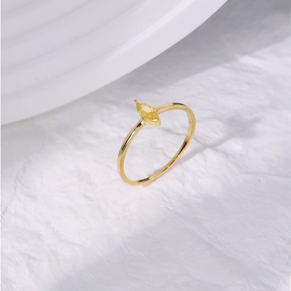 Retro Geometric Sterling Silver Plating Zircon Rings 1 Piece