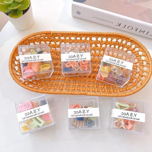 10 Pack Children's Mini Hair Clips Square Rear Head Clips Acrylic Shark Clips Hair Accessories for Wholesalers