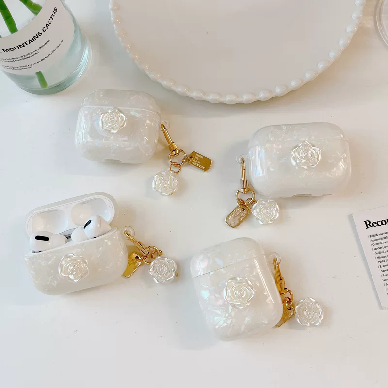 Совместимо с защитной крышкой для беспроводных наушников Apple AirPods Pro 2, корпус AirPods 3, горный узор камелии