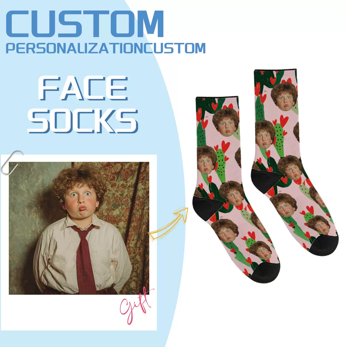 360度无缝数码印花袜子跨境圣诞节日礼品涤纶热转印POD宠物3D袜子