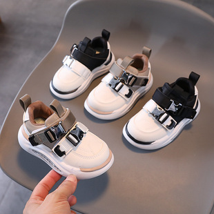 Children's Sports Shoes Leather Surface 2025 Spring & Fall New Casual Shoes for Boys and Girls Kidsren's Flashing Running Shoes Export