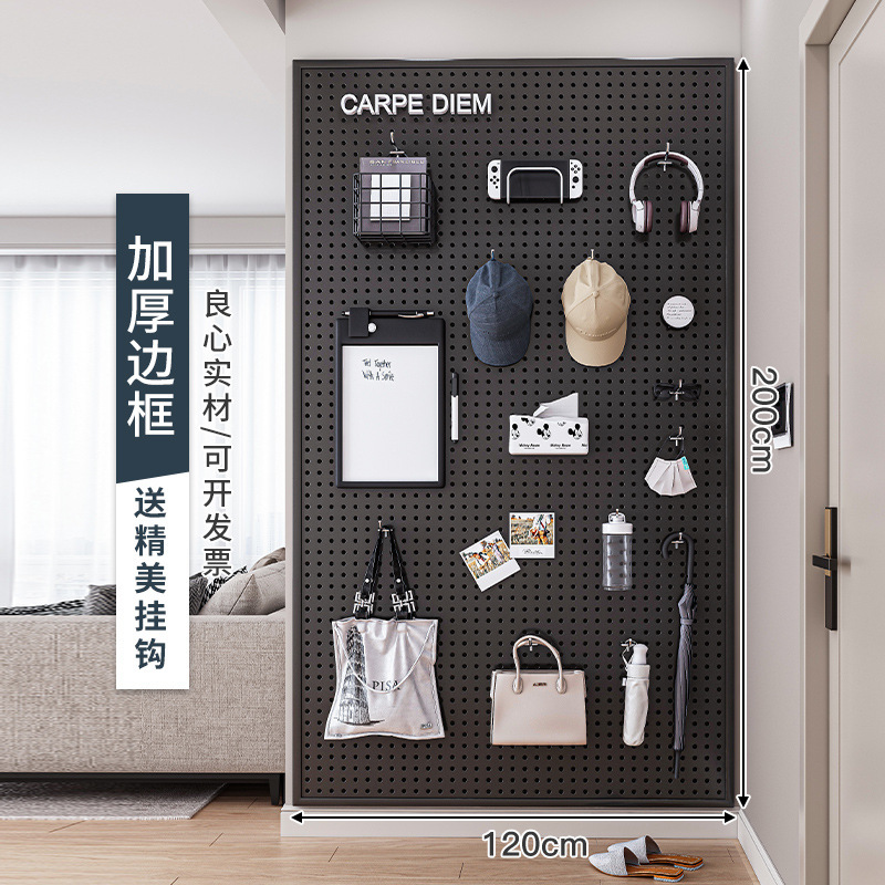 Estante de tablero de agujeros Estante de almacenamiento sin agujeros en la pared de agujeros redondos Estante de exhibición de tablero de agujeros en la pared de acero inoxidable