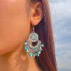 Retro metal earrings, Aliexpress, boho style, flowered