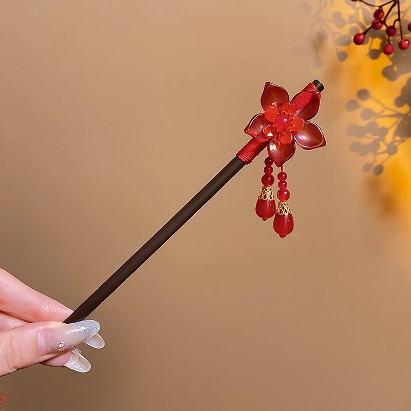 新しい中国風の合金の花のヘアピン、古代スタイルのヘアピン、ハイエンドの軽い高級タッセルヘアピン、ヘアアクセサリー卸売|undefined