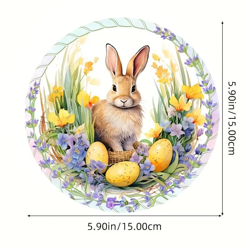 Nuevo conejo transfronterizo de Pascua acrílico menú decoración porche interior y exterior colgante de pared