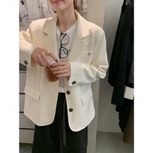 【MISS密思家】休闲中长款大牌简约银标气质西装女装C22311