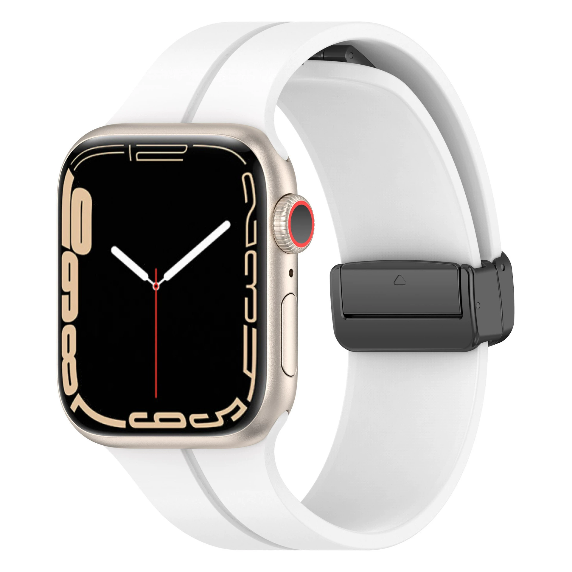 Применение Apple Watch iWatch876SE силиконовый магнитный ремешок Apple Watch однотонный складной браслет