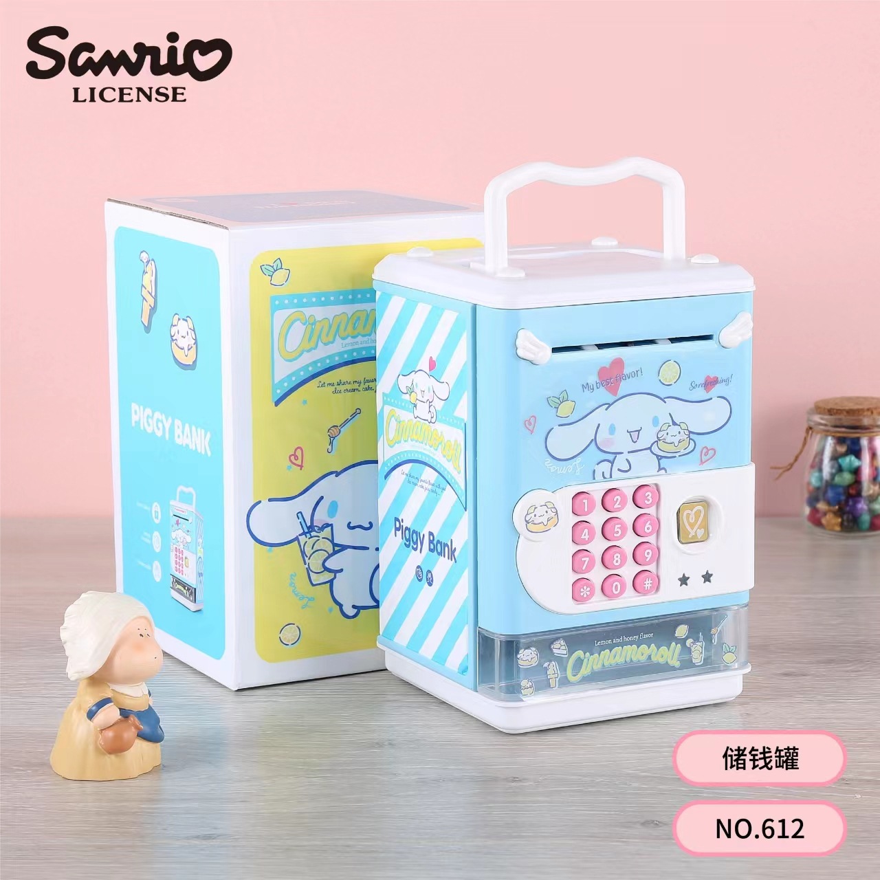 Sanrio alcancía caja de la contraseña de los niños alcancía decoración de la sala de estar con música canción de los niños alcancía sólo puede entrar
