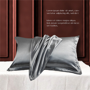 One Pair of Silk Pillowcase Summer Silk Pillowcase Ice Silk Cool Pillowcase Single 4874 Solid Color Adult Use