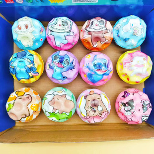 Cross-Border Bouncy Ball Kapibara Cartoon High-Elastic Ball Moon Stone High-Elastic Bouncy Decompression Children's Toy