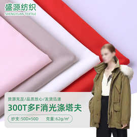 涤纶300T多F消光涤塔夫面料羽绒服里布布料户外防风衣防风服装