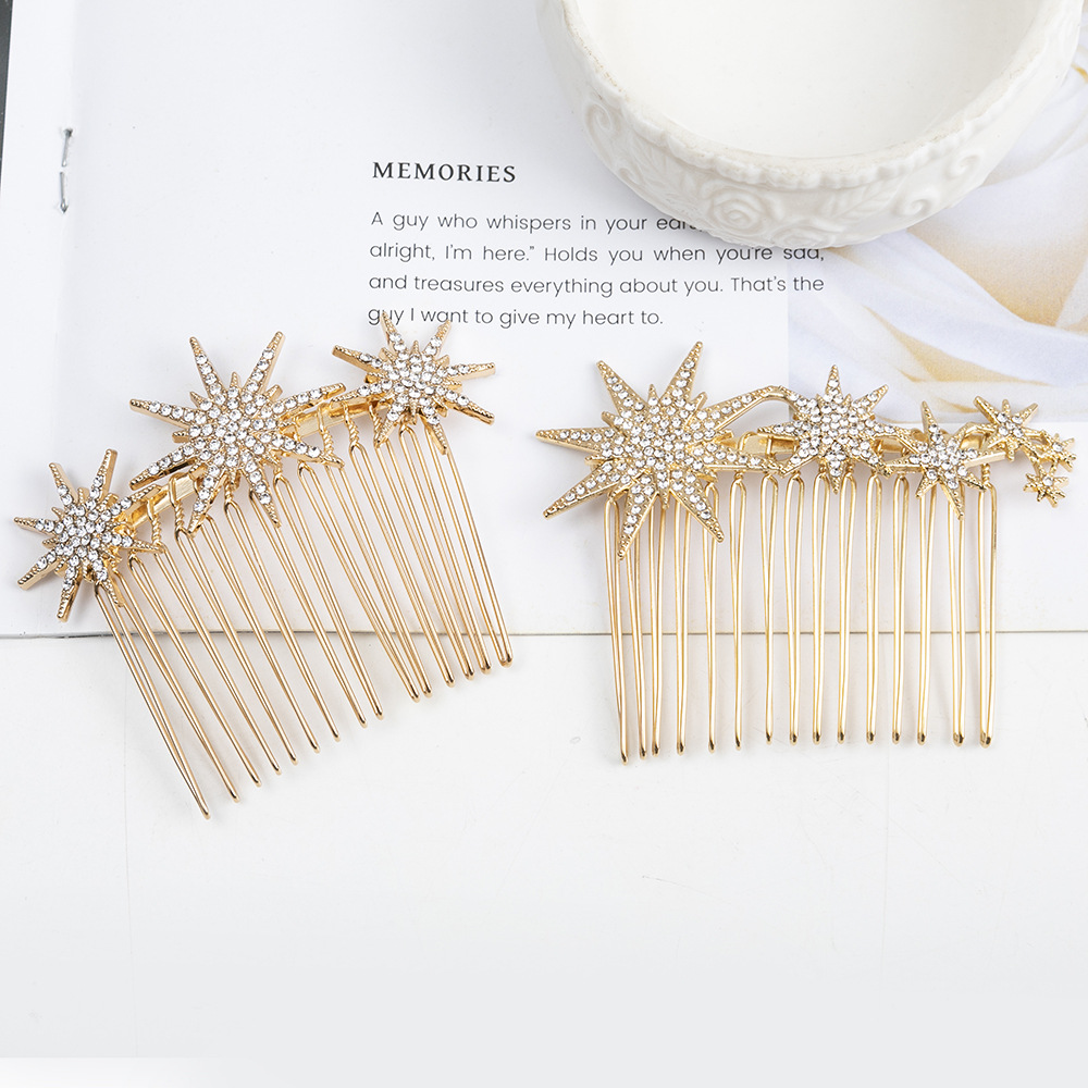Cenmi Accessory Hair Pin, New Alloy Diamond Snowflake Hair Comb, Bun Diamond Hair Pin Head Accessory Wholesale