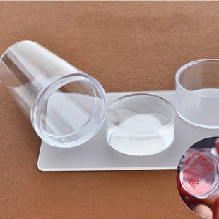 Nail Art Seal 2.8cm Single Head Transparent Silicone Seal Seal Scraper Nail Art Printing French Armor Seal Tool