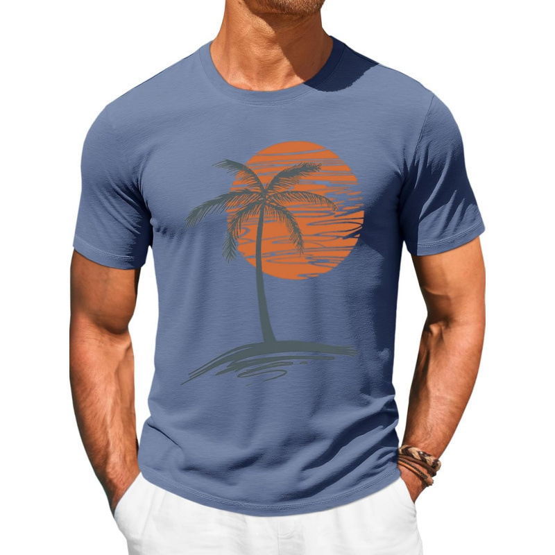 Runcati Mens Short Sleeve T-Shirts Crew Neck Casual Shirt Su