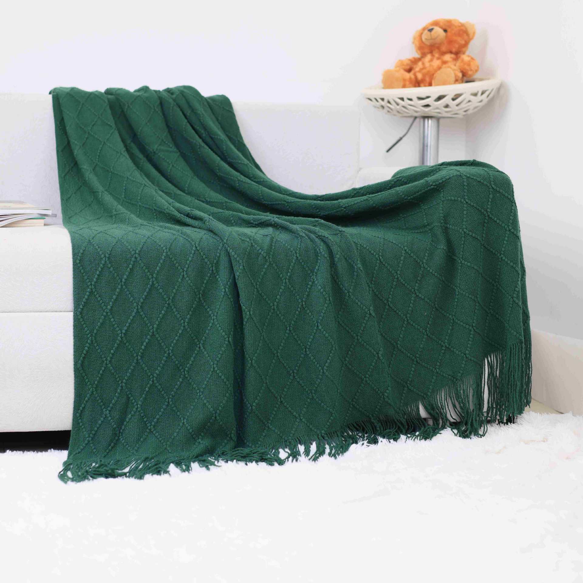 Mantras de diamante de lujo ligero simple invierno grueso cuatro estaciones mantas de oficina general siesta mantas mantas sofá mantas