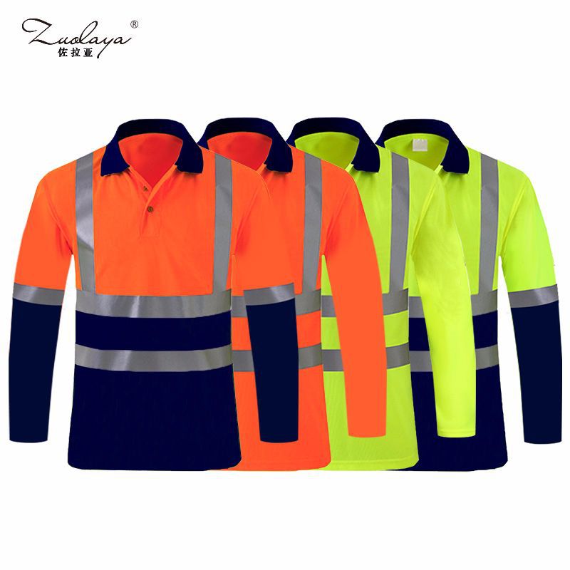 Factory direct sales foreign trade hot selling high quality quick-drying lapel top workwear style color reflective strip overalls