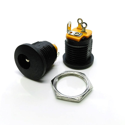 DC socket DC-022 waterproof vertical three-pin DC022 female socket with nut 5.5*2.1/2.5mm power socket