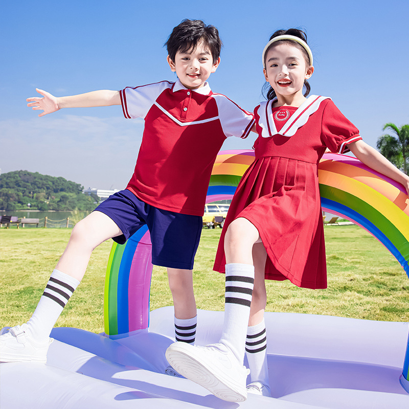 Children's summer dress school uniform, kindergarten sports set, primary school summer class uniform, graduation photo clothing, kids school uniform