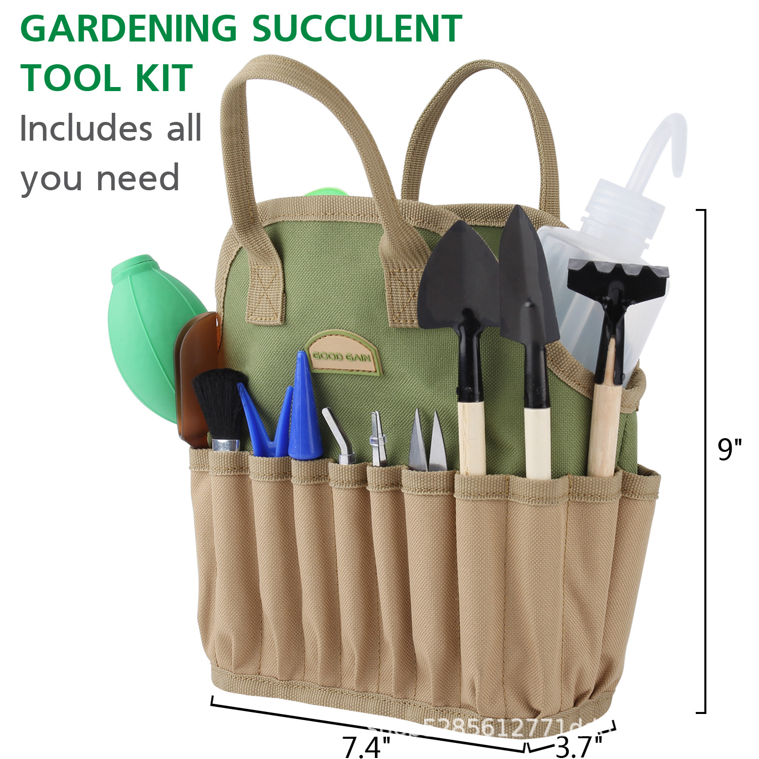 (2개) 분재 도구 즙이 많은 식물 세트 저장 가방 미니 정원 도구 세트