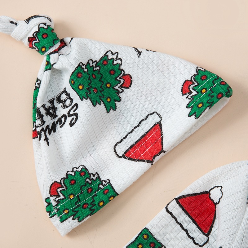 Christmas Cute Christmas Tree Button 100% Cotton Baby Rompers display picture 9