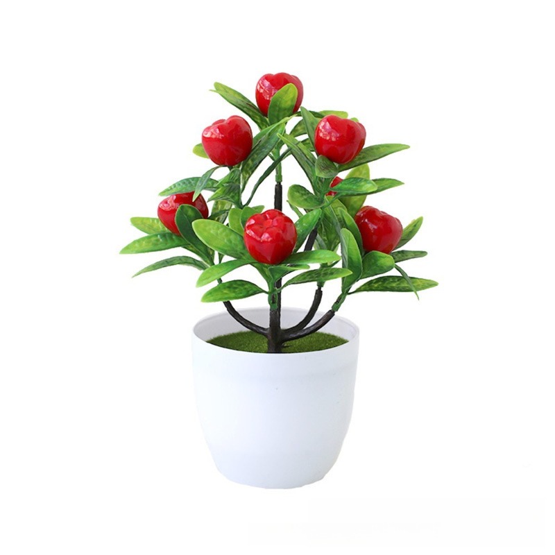 バラの陶器鉢水草鉢植え葉付き小石鉢植え造花植物ホームデコレーション|undefined