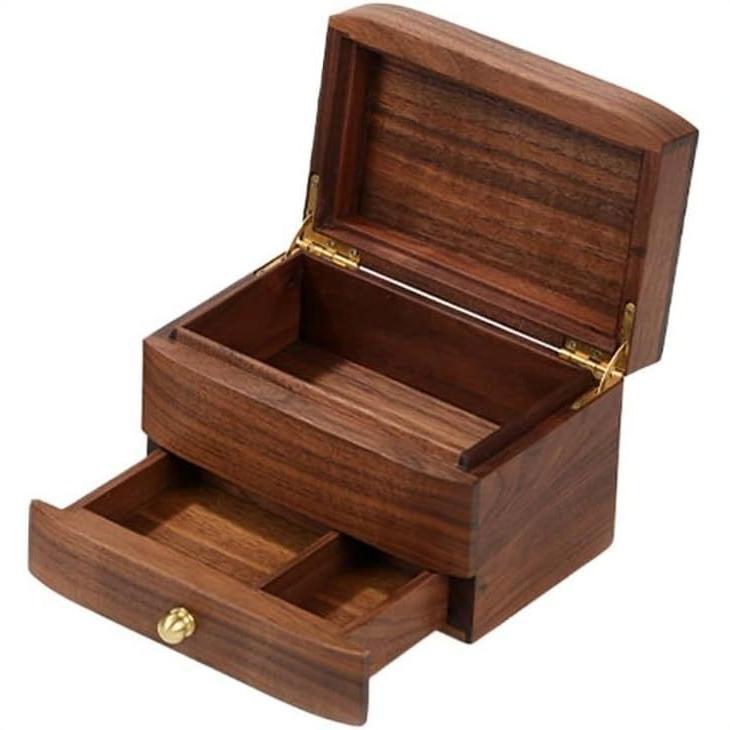 桌面木质收纳盒梳妆台珠宝首饰储物盒抽屉式翻盖置物盒实木首饰盒