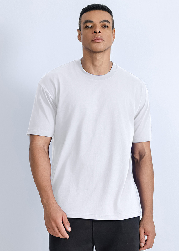 クロスボーダー欧米風230g純綿無地Tシャツ、ラウンドネック、筒型Tシャツ、男女兼用半袖Tシャツ|undefined