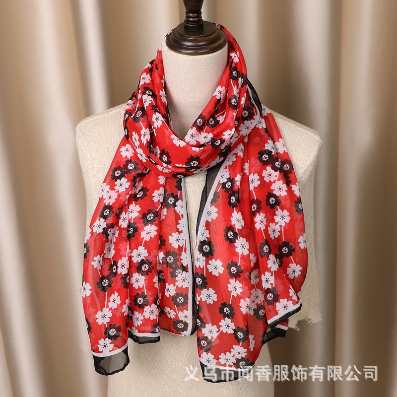 Elegant shiffon light and thin breathable scarf