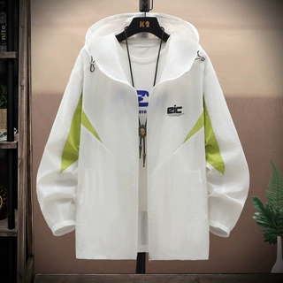 男士夏季防晒服连帽外套休闲潮流夏季薄款运动户外夹克衫防晒服男