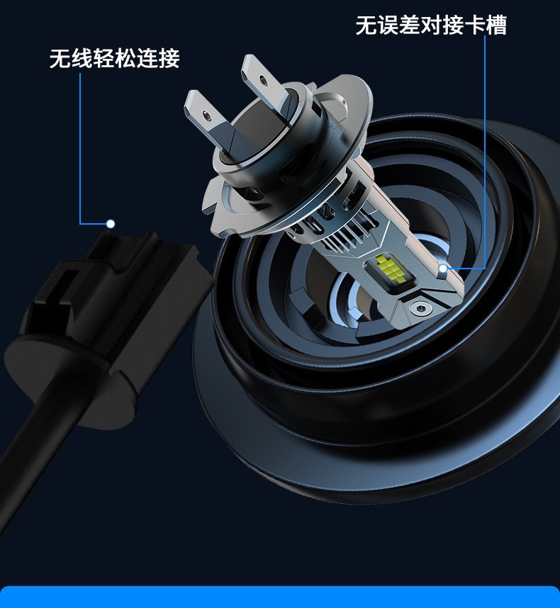 Popular Car Led Headlight Plug-In H7H4 Silent Fan High-Power Front Light 66 Watt Led Car Headlight
