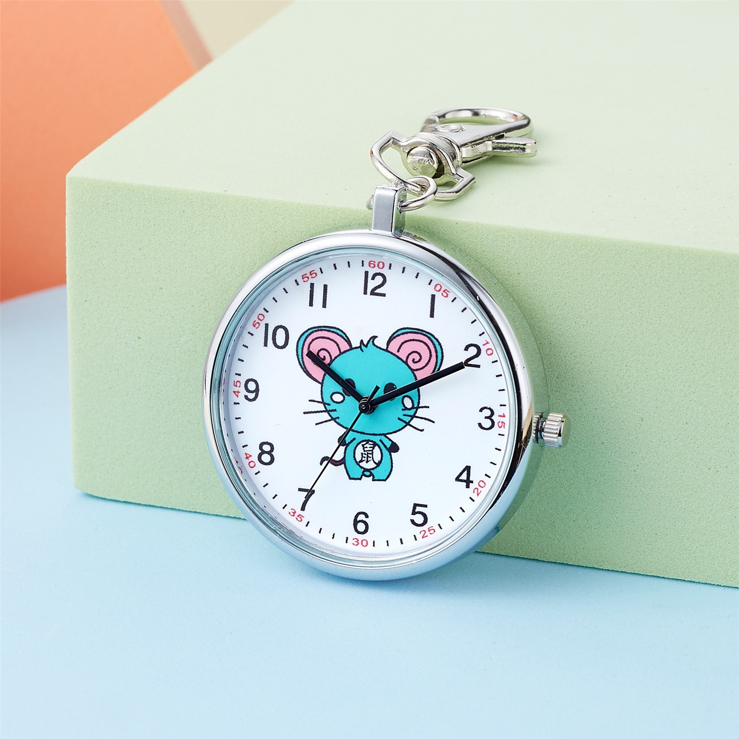 Twelve Zodiac Cartoon Hanging Watch Nurse Watch Children's Male and Female Student Exam Keychain Hanging Watch Elderly Pocket Watch