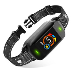 クロスボーダーカラー画面超音波スマート犬トレーニングデバイス充電式防水無駄吠え防止装置犬の無駄吠え防止トレーニング電気ショック首輪