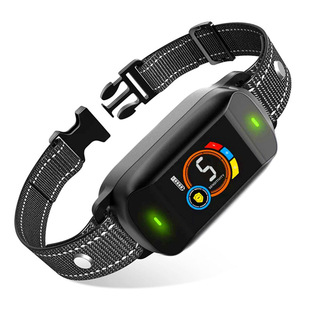 Cross-border color screen ultrasonic intelligent dog trainer charging waterproof barking stop anti-dog barking artifact training electric shock collar