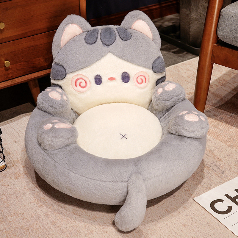 Gray cat futon cushion