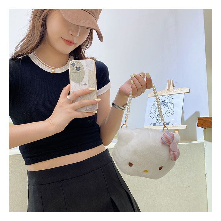 2022 New plush doll, cute Maneki Neko crossbody bag for girls, children's cartoon parent-child women's bag undefined