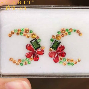 Hot DIY earrings color gemstone with stone set 4.76ct natural sand boiling Lai Cai Blue treasure tourmaline bare stone
