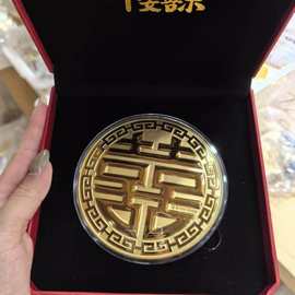水贝同款黄金画大饼公主请发财含金妈妈我爱你50mg金饼母亲节礼物