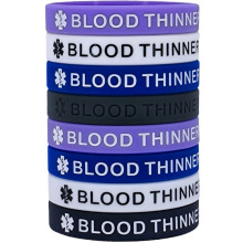 BLOOD THINNER手环医院医疗警示语公益宣传血液稀释剂硅胶手环