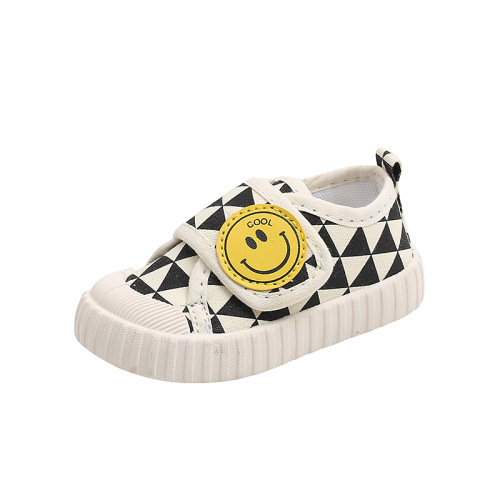 Solid Soft Bottom Baby Shoes Boys and Girls Breathable Canvas Shoes Non-Slip Toddler Shoes Velcro Single Shoes Children's Casual Shoes