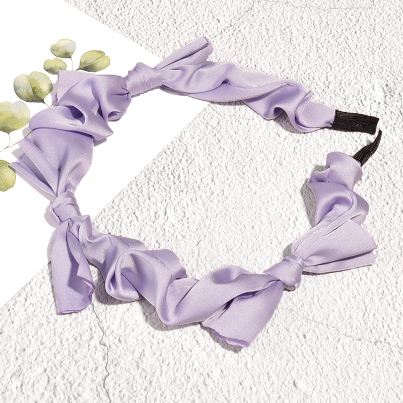Korean Solid Color Bow Headband display picture 9