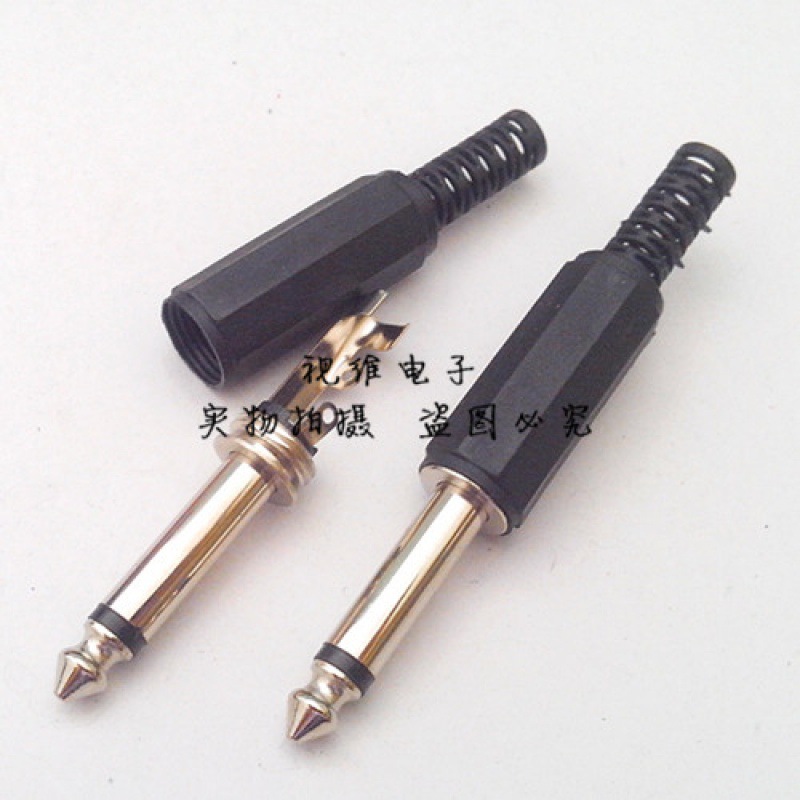 공장 공급 6.35MM 모노 6.5 모노 플러그 6.5MM 플라스틱 플러그 오디오 플러그