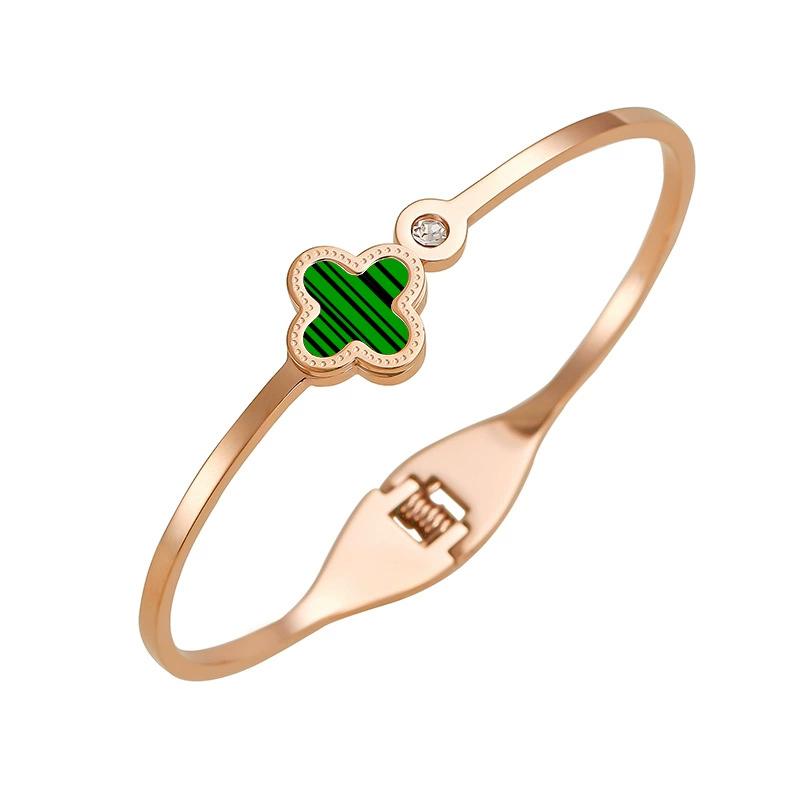 Гипоаллерген bracelet женское из нержавеющей стали, четырёхлистный клевер, оптом, (Торговля через границу), инфлюенсер