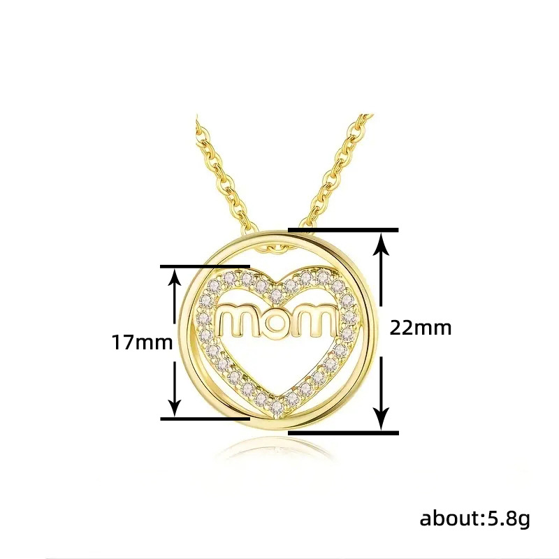 Copper Simple Style Heart Shape Inlay Zircon Pendant Necklace display picture 1